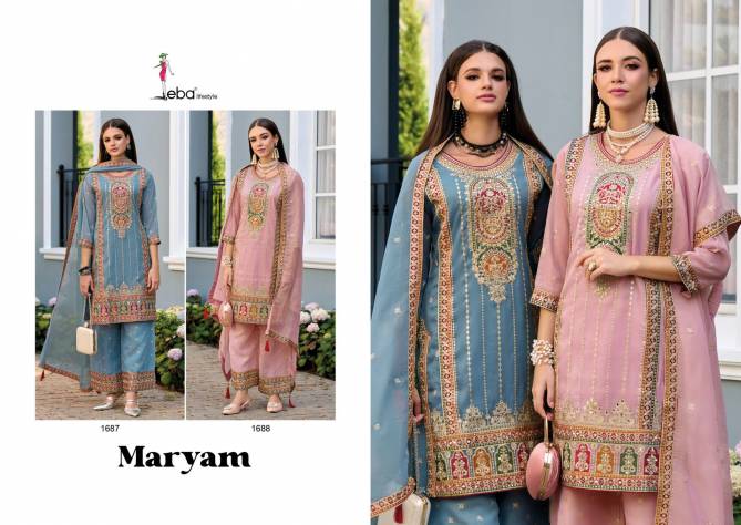 Mayram By Eba Simar Organza Embroidery Readymade Plazzo Suits Orders In India